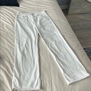 Zara Women's Wide Leg White Jeans